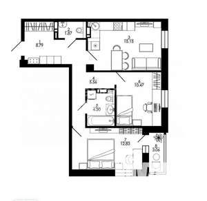2-к квартира, вторичка, 61м2, 15/25 этаж