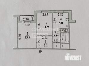 2-к квартира, вторичка, 51м2, 5/10 этаж