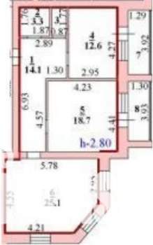2-к квартира, вторичка, 75м2, 3/4 этаж