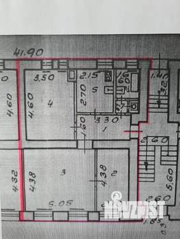 3-к квартира, вторичка, 63м2, 1/4 этаж