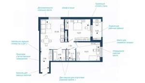 2-к квартира, вторичка, 78м2, 5/22 этаж