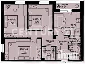 3-к квартира, вторичка, 86м2, 12/25 этаж