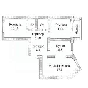 3-к квартира, вторичка, 63м2, 9/9 этаж