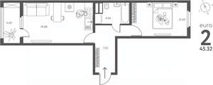 1-к квартира, вторичка, 45м2, 16/17 этаж