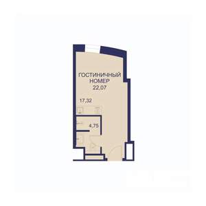 1-к квартира, вторичка, 25м2, 19/23 этаж