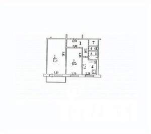 2-к квартира, вторичка, 44м2, 4/5 этаж