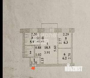2-к квартира, вторичка, 42м2, 3/5 этаж