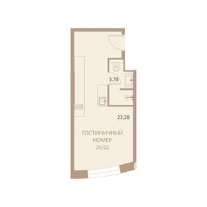 1-к квартира, вторичка, 27м2, 18/23 этаж