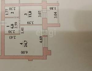 1-к квартира, вторичка, 46м2, 1/17 этаж