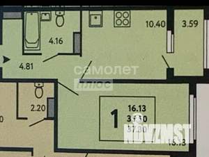 1-к квартира, вторичка, 37м2, 17/18 этаж