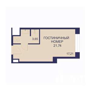 1-к квартира, вторичка, 21м2, 15/23 этаж