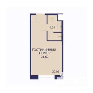 1-к квартира, вторичка, 24м2, 15/23 этаж