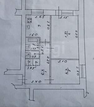 2-к квартира, вторичка, 42м2, 1/12 этаж