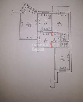 3-к квартира, вторичка, 63м2, 2/9 этаж