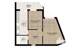 2-к квартира, вторичка, 52м2, 20/21 этаж