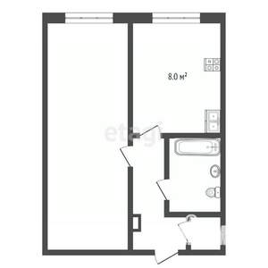 1-к квартира, вторичка, 45м2, 5/11 этаж