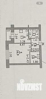 1-к квартира, вторичка, 35м2, 2/5 этаж