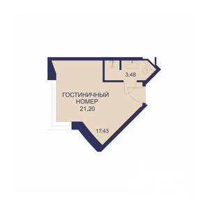 1-к квартира, вторичка, 21м2, 15/23 этаж