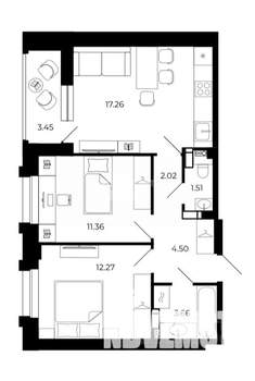 1-к квартира, вторичка, 36м2, 10/12 этаж