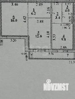 2-к квартира, вторичка, 51м2, 1/12 этаж