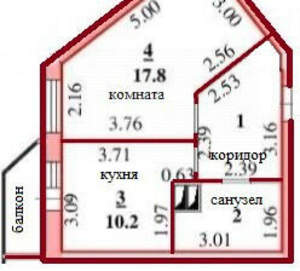 1-к квартира, вторичка, 41м2, 11/17 этаж
