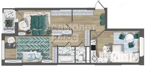 2-к квартира, вторичка, 73м2, 9/17 этаж