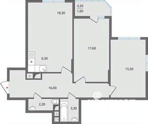 3-к квартира, строящийся дом, 84м2, 19/25 этаж