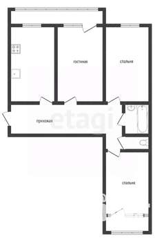 3-к квартира, вторичка, 65м2, 2/9 этаж