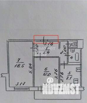 2-к квартира, вторичка, 52м2, 9/10 этаж