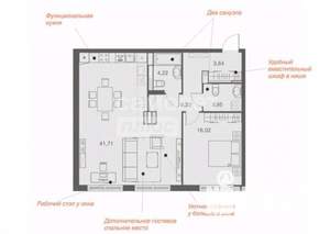 1-к квартира, вторичка, 78м2, 4/25 этаж