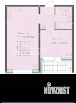 2-к квартира, сданный дом, 42м2, 16/18 этаж