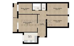 4-к квартира, вторичка, 72м2, 1/9 этаж
