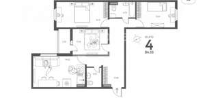 3-к квартира, вторичка, 88м2, 13/17 этаж