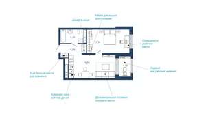 1-к квартира, вторичка, 50м2, 9/22 этаж