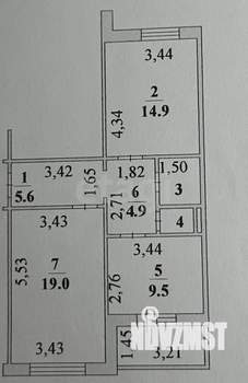 2-к квартира, вторичка, 58м2, 5/10 этаж