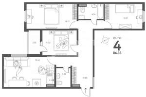 4-к квартира, вторичка, 86м2, 13/17 этаж
