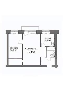 2-к квартира, вторичка, 42м2, 5/6 этаж