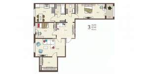 3-к квартира, вторичка, 90м2, 9/18 этаж
