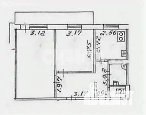 2-к квартира, вторичка, 50м2, 8/9 этаж