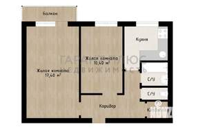 2-к квартира, вторичка, 44м2, 4/5 этаж