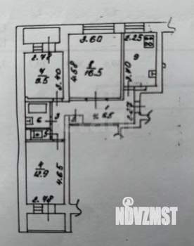 3-к квартира, вторичка, 63м2, 3/9 этаж
