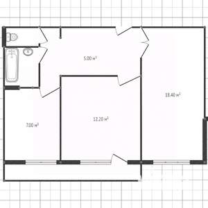 2-к квартира, вторичка, 50м2, 1/9 этаж