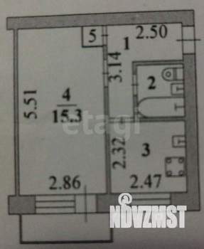 1-к квартира, вторичка, 29м2, 5/5 этаж