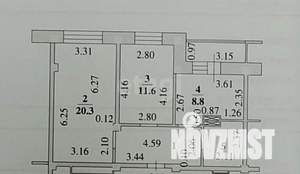 2-к квартира, вторичка, 54м2, 11/21 этаж