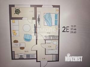 2-к квартира, вторичка, 40м2, 8/18 этаж