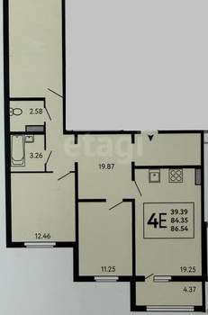 3-к квартира, сданный дом, 84м2, 12/17 этаж