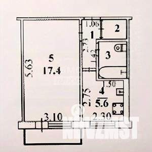 1-к квартира, вторичка, 32м2, 3/5 этаж