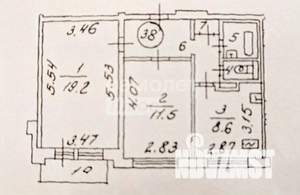 2-к квартира, вторичка, 50м2, 10/10 этаж