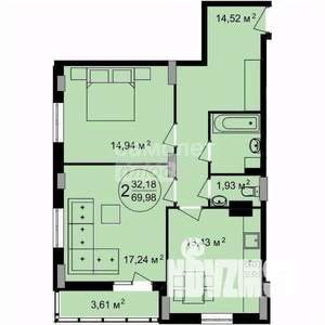 2-к квартира, вторичка, 70м2, 6/20 этаж