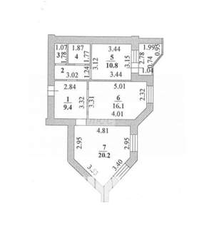2-к квартира, вторичка, 65м2, 11/16 этаж